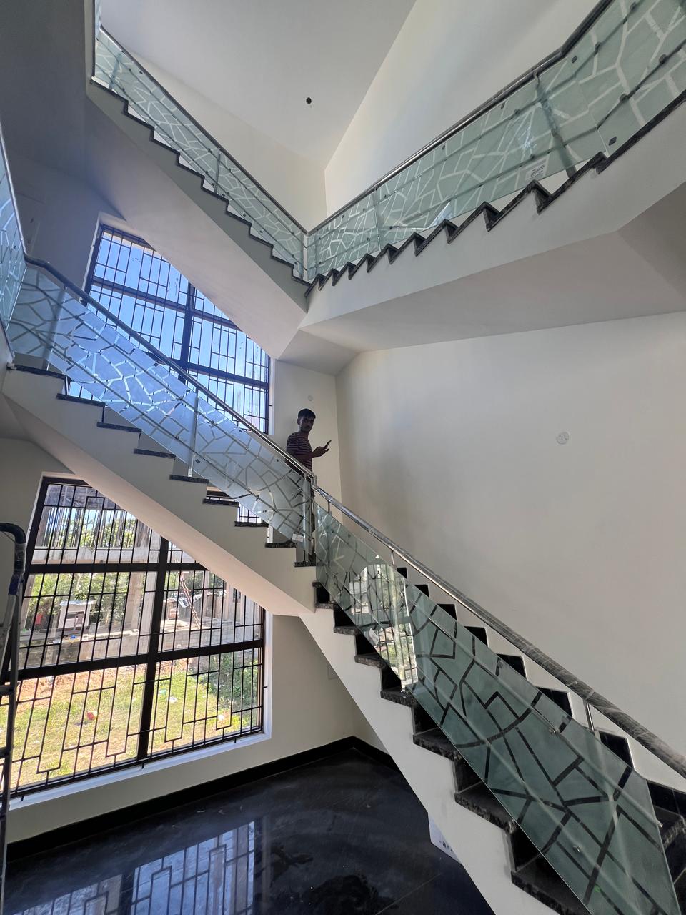 Glass Railing Staircase Adyar